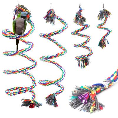 China Viable Birds Climbing Toys Parrot Cotton Rope Chew Toys Bird Chew Toys Muti Color for sale