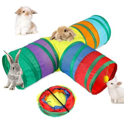 China Viable Folding Outdoor Funny Pet Toys Cat Channel Cat Toys Cat Toy Three-Way Collapsible Interactive Tunnel for sale