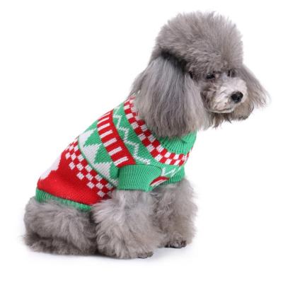 China Sustainable Design Classic Christmas Hand Knitted Pet Accessories Clothes Solid Winter Dog Sweater for sale