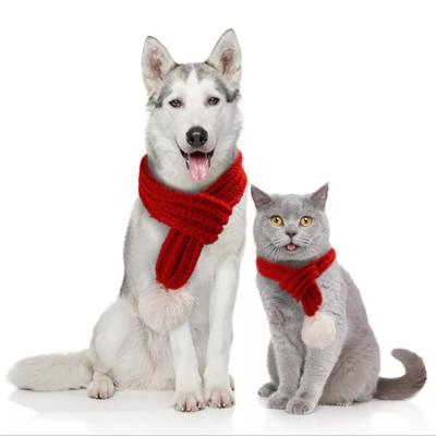 China Sustainable Pet Cat Dog Christmas Scarf Festival Costume Wadding Scarf Pet Accessories for sale