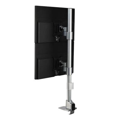 China Modern Aluminum Desktop LCD Monitor Arm Desk Mount Double Pole Vertical Bracket With Top Locking Clamp M206 for sale