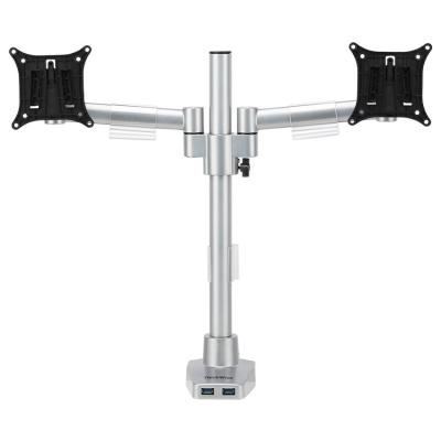 China Available Dual USB Version Adjustable Aluminum LCD Monitor Arm Desk Mount Pole Stand With Clamp USB Top Locking Bracket M205U for sale