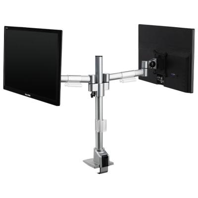 China Modern Dual Adjustable LCD Monitor Arm Desk Mount Aluminum Pole Stand With Top Locking Clamp M205 for sale