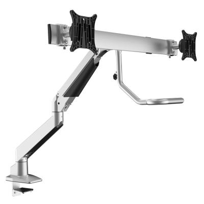 China Smart Design Ergonomic Aluminum Monitor Arm Flexible Aluminum Stand With Double Bracket for sale