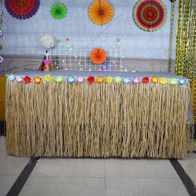 China PP Hawaiian Grass Table Skirts For Hawaiian Party Decorations for sale