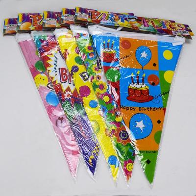 China Eco-friendly Materials Paper Flags Children's Double Sided Birthday Party Flag/Birthday Banner/Pennt for sale