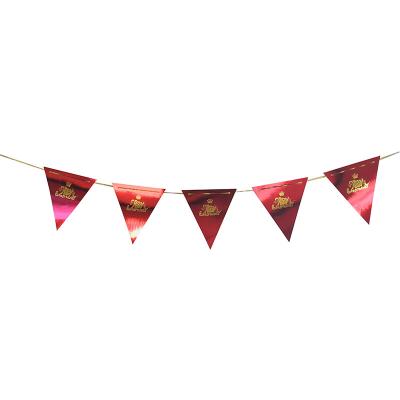 China Eco-friendly Materials Baby Shower Decorations Party Supplies Red Foil Happy Birthday Hanging Banner for sale