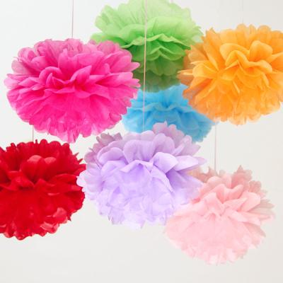 China 12inch Decoration Home Party Decoration Wedding Tissue Paper Pom Hanging Poms for sale