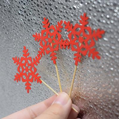 China Glitter Silver Glitter Paper Snowflake Paper Cake Topper for Christmas Party Decorations for sale