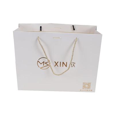 China Recycled Materials Promotion China Colored White Paper Bag Printed Logo With Handle for sale