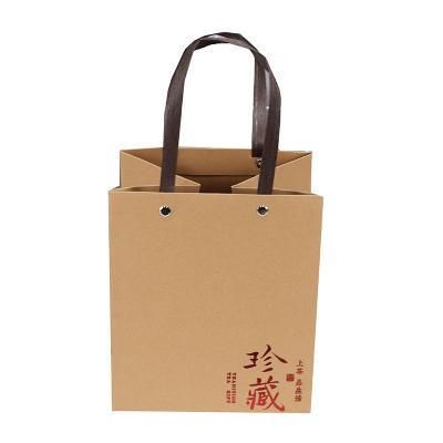 China Recycled Materials Logo Printing Brown Matt Kraft Custom Paper Bag for sale