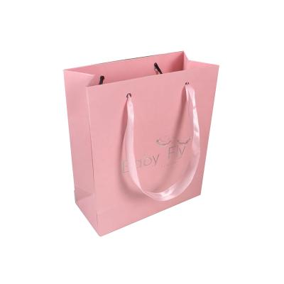 China Promotion Rose Gift Paper Bag With Custom Logo Rose Handle for sale