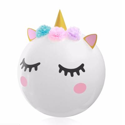 China Promotional Toy Free shipping 36inch DIY round Unicorn Balloon with 1pack paper flower pom poms for sale