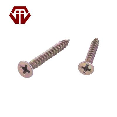 China To Support Wood Or Glass Panel Screws High Quality White Zinc Stainless Plated Furniture Screws Countersunk Screw for sale