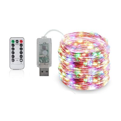 China Copper Wire String Lights Flashing 13 Keys 16 Color Fairy Led RGB Usb Power Christmas Copper Wire String Lights Outdoor for sale