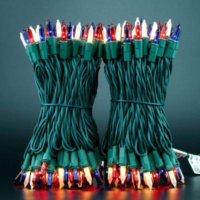 China Outdoor Decoration Customized Mini Bulb Set Waterproof Traditional 100 Led Outdoor Christmas Lights String 26Ft for sale