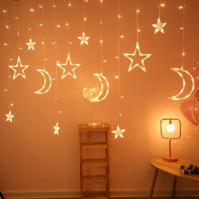 China Outdoor Indoor Backyard Dimmable Factory Outlets Moon and Star Shape Led Decoration Light Ramadan Wholesale for sale