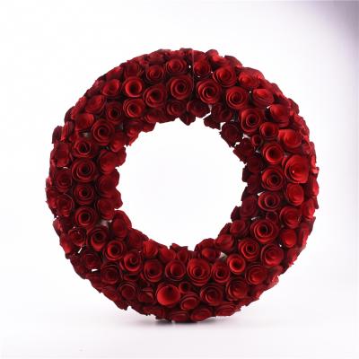 China 100% Eco-friendly Factory Supplier Hot Sale Red Rose Flowers Valentines Day Natural Garlands for sale