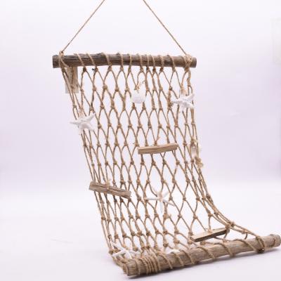 China New Design BSCI Summer Ocean Style Driftwood Modern Handmade Jute Nest Dream Nest Wall Hanging For Home Decor for sale