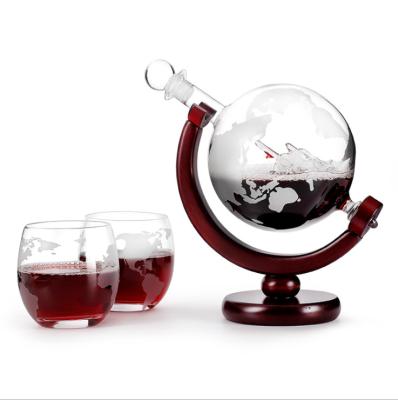 China Beverage Amazon Hot Selling Products Like Globe Wine Glass Tumbler Decanter Set Liquor Creative Frosted Bottle for sale