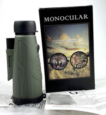 China Civil Outdoor Portable Telescope Army Green 12x50 One Hand Using Monocular for sale