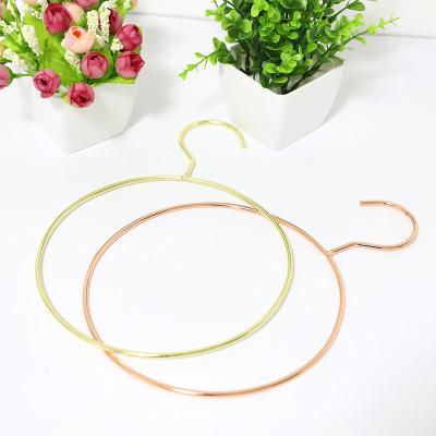 China Hot Selling Eco-friendly Colorful Chrome Metal Circular Scarf Wire Metal Cabinet Clothes Belt Scarf Hook Hanger for sale