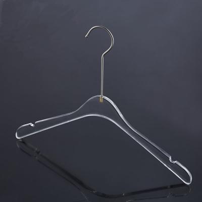 China Custom Made Eco-friendly Transparent Logo Kids Clothes Hanger With Metal Hook Anti-Slip Coat Jacket Hanger for sale