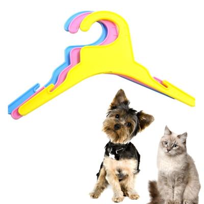 China High Quality Eco-friendly Plastic Hangers Fashion Color Cat&Dog Hangers Cute Little Pet Clothes Accessories for sale