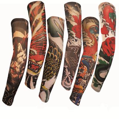 China Sunscreen Arm Cuff Tattoo Sleeve Arm Warmers Summer Ride Mangas Cool Print For Man Sleeve Summer Seamless Tattoo Stitched Woman Riding Outdoor Sleeve for sale