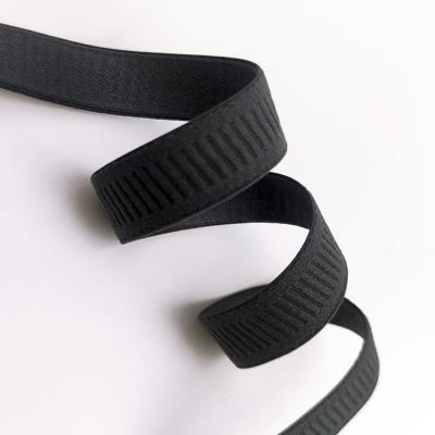 China Factory Wholesale Bra Elastic Customized Elastic Band Shiny Underwear Polyester Straps Anti-Slip Stretch Strap for sale