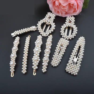 China Wholesale Real PEARL Natural Hair Pearl Clips, Customized Designs Available for sale