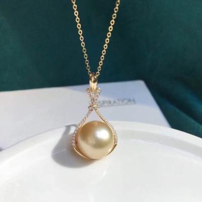 China 18k solid gold 18k solid gold bead pendant settings (without bead and chain) for sale