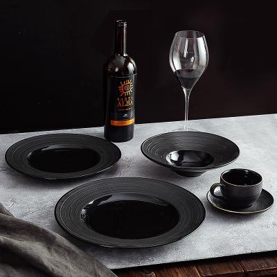 China Modern Ceramic Tableware PITO Horeca Dishes Set Hotel Dishes Modern Ceramic Dinner Plate Sets Porcelain Restaurant for sale