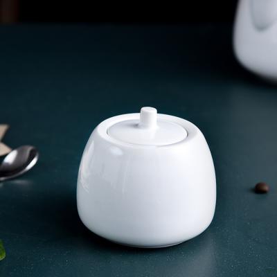 China Supplying PITO HoReCa Ceramic Star Sustainable Hotel European White High Temperature Porcelain Sugar Pot for sale