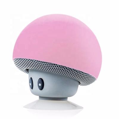 China Phone Function Mini Portable Blue Colorful Tooth Speaker Mushroom Wireless Speaker With Sucker for sale