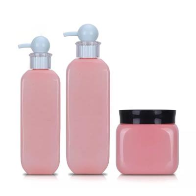 China Factory wholesale empty cosmetic plastic bottle and containers hair product waterproof PET packaging bottles cans combination suit for sale