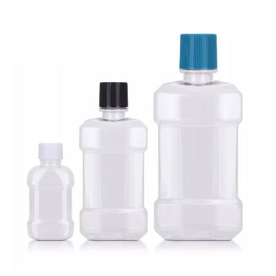 China Factory Wholesale Waterproof PET Mouthwash Transparency Plastic Cosmetic Screw Cap Bottles Cosmetic Packaging Empty Bottle for sale