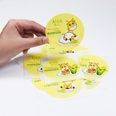 China Custom Waterproof Bright White Material Paper Waterproof Packaging CMYK Logo Self Adhesive Sticker PE Label Printing Round Jar Labels Roll for sale