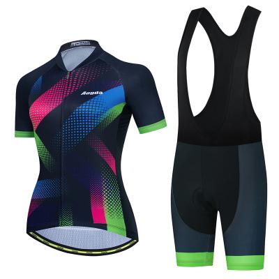 China Factory Custom Wholesale Sublimation Printing Professional Women Breathable Cycling Uniform for sale