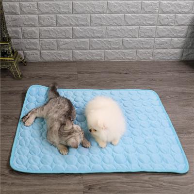 China Cooling Reusable Multiple Sizes Cool Breathable Ice Milk In Summer Pet Sleep Cooling Blanket Pad for sale