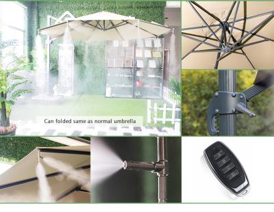 China 2020 Yard,hotel,villa use water mist machine mist machine outdoor originality spray cooling beach umbrella parasols for sale