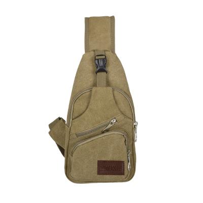 China Promotional Gift Mens White Canvas Cross Body Chest Sling Bag Travel Men's Casual Canvas Sling Bag for sale