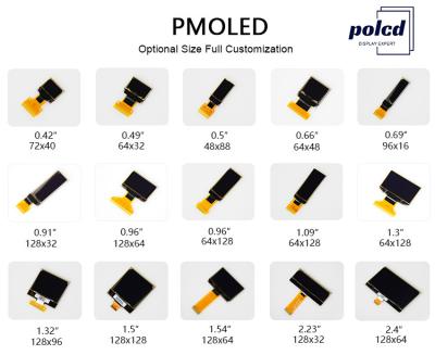 中国 Polcdスマートな腕時計の摩耗装置のための白い色OLEDモジュールが付いている0.96インチOLEDの表示パネル64x128 IICインターフェイス 販売のため