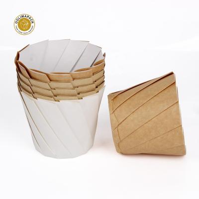 China Disposable Eco-friendly Take Away Paper Salad Container Box Baking Cup Cake for sale