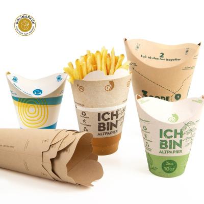 China Disposable Coffee Cups Water And Oil Proof Easy To Use Disposable French Fries Toasting Butterfly Paper Cups for sale