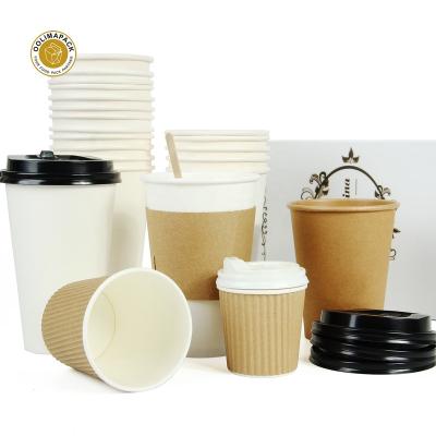 China Juice Tea Packaging Custom Size Disposable Hot Sale Biodegradable Design Compostable Coffee Cups With Lid for sale