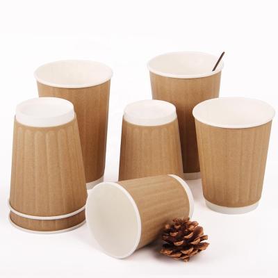 China Disposable 8//12/16 Ounce Customized PE Liner Disposable Double Liner Logo Paper Drink Coffee Drink Coffee Milk Cups With Packaging for sale