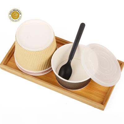 China Disposable Cups 12oz Paper Cup Single Layer Lid Making Soup Bowl To Go With CPLA Lid for sale