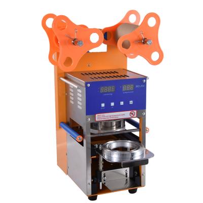 China Hot Boba Food Vending Cup Tea Sealing Machine Milk Automatic Tea Sealer Plastic Cup Sealing Machine for sale