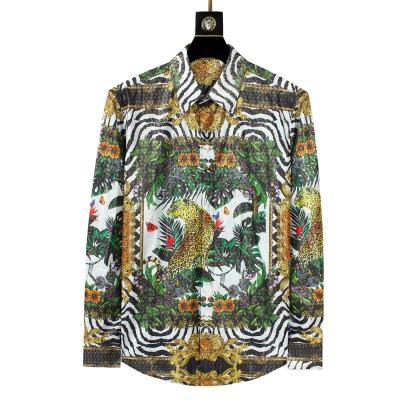 China Bold design anti-pilling metallic nature inspired leopard and zebra print long sleeve shirt for men for sale